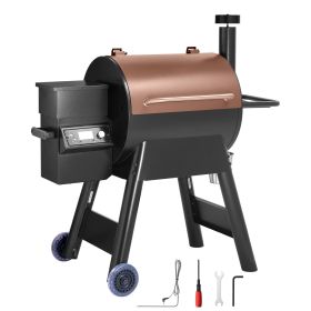 Wood Pellet Grill Smoker, 8 in 1 BBQ Grills for Outdoor Cooking, 575 Sq Inch Cook Area Electric Grill and Smoker, with LCD Screen Controller