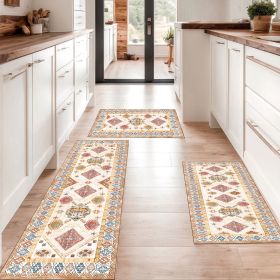 Boho Kitchen Rug Sets 3 Piece with Runner Non Slip Kitchen Rugs and Mats Washable Kitchen Mats for Floor Thick Kitchen Floor Mat Carpet Runner Ru