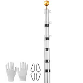 30FT Telescoping Flag pole Kit, Heavy Duty Aluminum Alloy in Ground Flag Poles for Outside, 3 Display Modes Flagpole with 3x5 American Flag