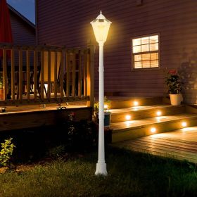 77" Solar Lamp Post Light, Waterproof Aluminum Outdoor Vintage Street Lamp, Motion Activated Sensor PIR, Adjustable Brightness, for Garden, Lawn