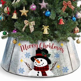 29-Inch Christmas Tree Collar With Snowman Design (Option: Silver)