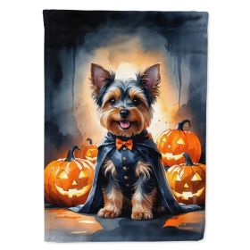 Yorkshire Terrier Yorkie Puppy Halloween House Flag Large Porch Sleeve Pole Decorative Outside Yard Banner Artwork Wall Hanging, Polyester, House (Option: Default)