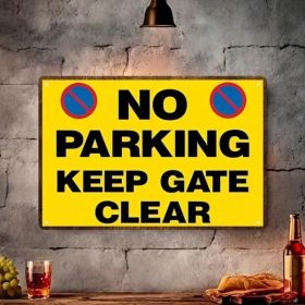 CIFbuy Vintage No Parking Keep Gate Clear Metal Sign" Heavy-Duty Iron Warning Plaque 8x12 Inch, Flat Wall Mount Decor For Home Garag Metal Signik (Option: defaulttitle)