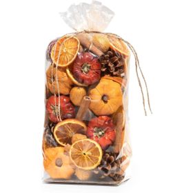 Potpourri Mini Pumpkins, Cinnamon, Orange Slices  Pumpkin Spice Fragrance Vial Included Vase Bowl Filler (Option: NEW)