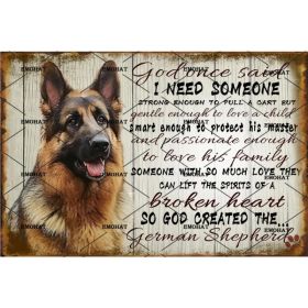 CIFbuy Vintage Metal Tin Sign German Shepherd Pattern Wall Decor For Home Living Room Man Cave (TikTok, Temu Pick-up Service) (Option: defaulttitle)