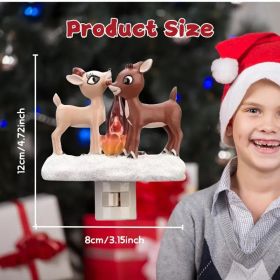 Christmas Reindeer Campfire Nightlight (Option: A)