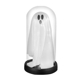 Light Up Ghost In Glass Cloche LED Lighted Cute Ghost Tabletop Ornament For Indoor Home Holiday Party Desk Decoration (Option: Default)