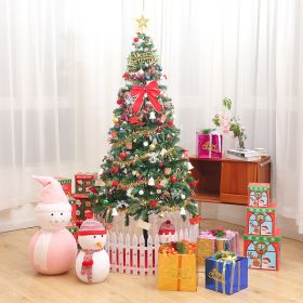 5ft Artificial Christmas Tree With LED Energy-saving Lights, Including 109 Pendant Tree Skirts And Guardrails (Option: Green)