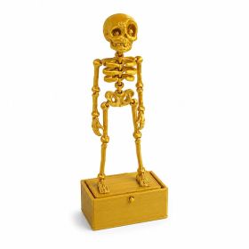 3D Printed Dancing Skeleton Aquarium Ornament, Bubble Motion Fish Tank Decor With Base, Multiple Colors (Option: 3D Printed-1PCS-Gold)