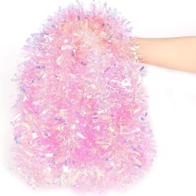Glittering Tinsel Garland For Easter Christmas Xmas Tree Party Wedding Decorations Sparkling Holiday Hanging Decor Supplies (Option: Pink)
