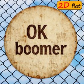 CIFbuy 2D Flat OK Boomer Round Sign 7.87x7.87 Inch, "" 7.87x7.87 Inch, Trendy Culture Decor For Study Dining Room OutdoorTikTok, Tok, Temu Self-p (Option: defaulttitle)