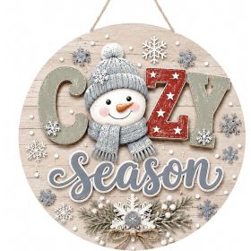Winter Decorations, Cozy Season Door Sign For Front Door, Rustic Winter Decor, Seasonal Welcome Hanging For Home Entryway (Option: MULTI)