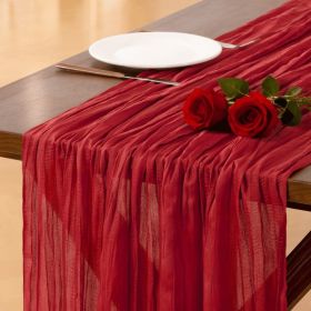 Table Runner Fall Red Boho Wedding Birthday Party Home Decor (Option: Red)