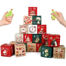 24Pcs Christmas Advent Calendar Boxes, DIY Countdown Gift Set (Option: MULTI)