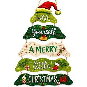 Have Yourself A Merry Little Christmas Wooden Sign Rustic Holiday Wall And Table Decor For Home, Mantel, Shelf, And Entryway (Option: GREEN RED)