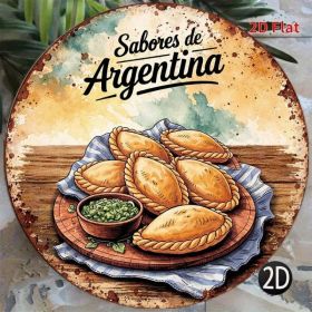 CIFbuy 1pc Argentinian Empanada Wall Decor, "" Pc Argentinian Empanada Wall Decor, Empanada Wall Decor, Vintage Spanish Round Plaque SignTikTok, (Option: defaulttitle)