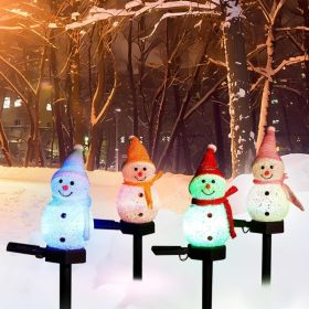 Outdoor Christmas Decorations Christmas Light Stakes For Yard-Snowman Solar Lights-Snowman Christmas Ornaments For Yard Garden Lawn Landscape Pat (Option: White)