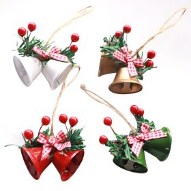 4pcs Xmas Double Bell Xmas Bell Ornament Xmas Tree Hanging Decoration For Home Party Decoration (Option: Default)