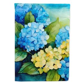 Hydrangeas in Watercolor House Flag Large Porch Sleeve Pole Decorative Outside Yard Banner Artwork Wall Hanging, Polyester, House Size, Multicolo (Option: Default)