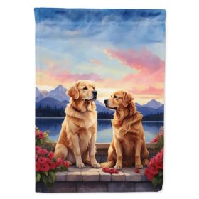 Golden Retriever Two Hearts Garden Flag Mailbox Flag Decorative Yard Flag Banner Outside Patio Artwork Yard Flower Beds, Garden Size, Multicolor (Option: Default)