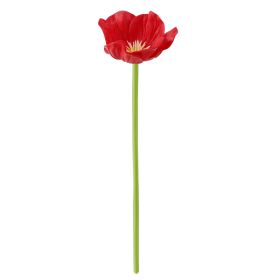 Red Artificial Flower PU Material Decorative Flower For Wedding Home Living Room Kitchen 12.5 Inch (Option: Default)