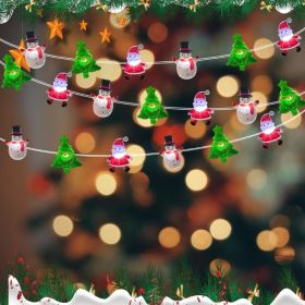 17Ft 50 LED Snowman & Santa Christmas String Lights (Option: MULTI)