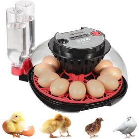 12-Egg Incubator for Beginners, Auto Egg Turn, Steady Self-Regulating Humidity & Consistent Temperature Control for Hatching Chicken, Goose, Duck (Option: 12 Egg Incubator-Black)