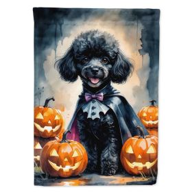 Black Poodle Puppy Halloween House Flag Large Porch Sleeve Pole Decorative Outside Yard Banner Artwork Wall Hanging, Polyester, House Size, Multi (Option: Default)