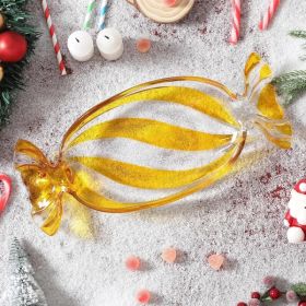 Christmas Candy Glass Plate, Christmas Theme Serving Tray for Holiday Desserts, Cookies & Candy Display, Festive Party Bowl, Red XMAS Decorations (Option: Large-Yellow)