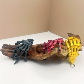 20PCS  3D Printed Articulated Skeleton Hand Keychain, Flexible Jointed Bone Hand Pendant With Ball Chain, Gothic Halloween Bag Charm & Collectibl (Option: 1PC-20PCS Random Color)