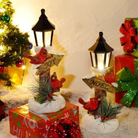 2Pcs Lighted Christmas Cardinal Table Decorations, Battery Operated (Option: Red)