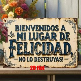 CIFbuy Welcome To My Happy Haven Do Not Ruin It Vintage Metal Sign Floral Rustic Wall Decor For Home Bar Cafe Man Cave Farmhouse Ideal Gift - Tik (Option: defaulttitle)