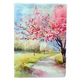 Michigan Apple Blossoms in Watercolor House Flag Large Porch Sleeve Pole Decorative Outside Yard Banner Artwork Wall Hanging, Polyester, House Si (Option: Default)