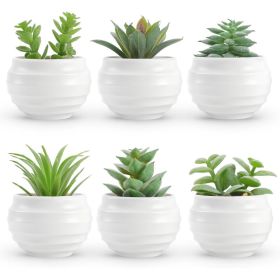 6 Pack Fake Succulent Plants, Artificial Mini Succulents For Bedroom, Bathroom, Home, Office, Desk, Shelf & Indoor Decor (Option: White)
