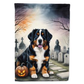 Bernese Mountain Dog Spooky Halloween House Flag Large Porch Sleeve Pole Decorative Outside Yard Banner Artwork Wall Hanging, Polyester, House Si (Option: Default)