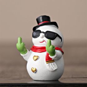 Funny Santa Snowman Figurine, Christmas Tabletop Decor & Gift (Option: White)