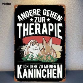CIFbuy 1PC Vintage Rabbit Funny German Slogan Metal Sign Rustic Wall Art Decor For Bedroom Bar Garage Indoor Outdoor Garden Home Decora TikTok, T (Option: defaulttitle)