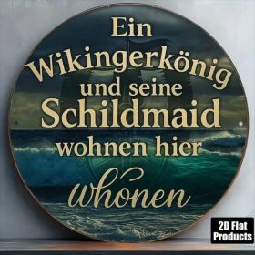 CIFbuy Viking King & Shield Maiden Wall Plaque 8 Inch Round Norse Medieval Aluminum Sign, Vintage Historical Shield Art Decor For Home TikTok, Ti (Option: defaulttitle)