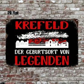 CIFbuy 1pc Krefeld Germany Metal Wall Art 8x12 Inch, Vintage Red & White 2D Flat Iron Decorative Plaque Sign For Bathroom Bedroom Home TikTok, Ti (Option: defaulttitle)