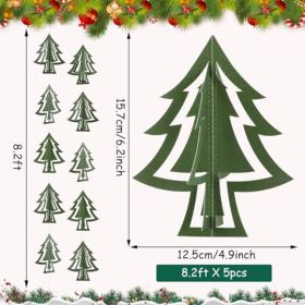 41 Ft Christmas Tree Paper Streamers Green Christmas Decorations 3D Xmas Pine Tree Hanging Swirls Banner For Xmas New Year Winter Holiday Home Wa (Option: 41 Ft)