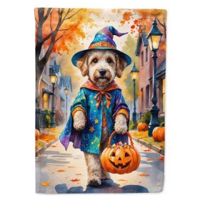Labradoodle Halloween Trick or Treat House Flag Large Porch Sleeve Pole Decorative Outside Yard Banner Artwork Wall Hanging, Polyester, House Siz (Option: Default)