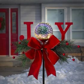 Christmas Garden Jesus Scene Decor, Solar Lighted Outdoor Nativity Set with 9 LED Lights, Christmas Decoration for Indoor Outdoor Holiday Party G (Option: Red)