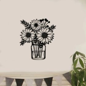 Vintage Sunflower Metal Wall Art - Handcrafted Iron Wall Sculpture (Option: Wrought iron decoration)