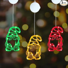 3-Pack LED Christmas Gnome Window Lights With Timer (Option: MULTI)