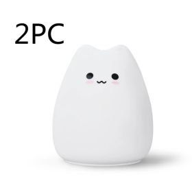 Silicone Touch Sensor LED Night Light For Children Baby Kids (Option: Dumb cat 2PC)