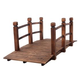 Arch Bridge Small Wooden Bridge Courtyard Outdoor Anticorrosive Wood Landscape Bridge Carbonization Color (Option: default title)