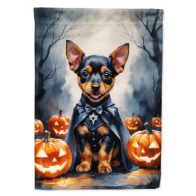 Miniature Pinscher Puppy Halloween House Flag Large Porch Sleeve Pole Decorative Outside Yard Banner Artwork Wall Hanging, Polyester, House Size, (Option: Default)