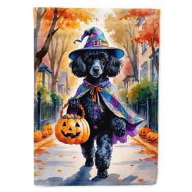 Black Poodle Halloween Trick or Treat House Flag Large Porch Sleeve Pole Decorative Outside Yard Banner Artwork Wall Hanging, Polyester, House Si (Option: Default)