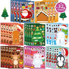 Christmas Face Stickers For Kids & Adults, Cute Merry Christmas Party Sticker Set, Santa, Deer & Snowman Designs For Crafts (Option: MULTI)