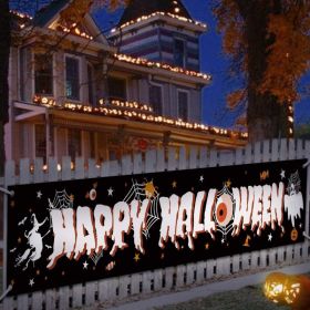 Happy Halloween Banner, 6 Feet Long Halloween Party Sign, Festive Hanging Decoration For Indoor Outdoor Events, Home & Yard (Option: MULTI)
